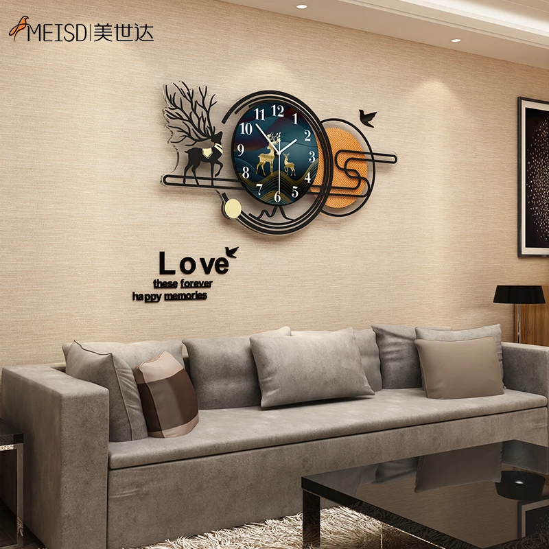 

MEISD Large Clock with LED Light Modern Acrylic Watch Quartz Bedroom Wall Decoration Interior House Decor Horloge Free Shipping