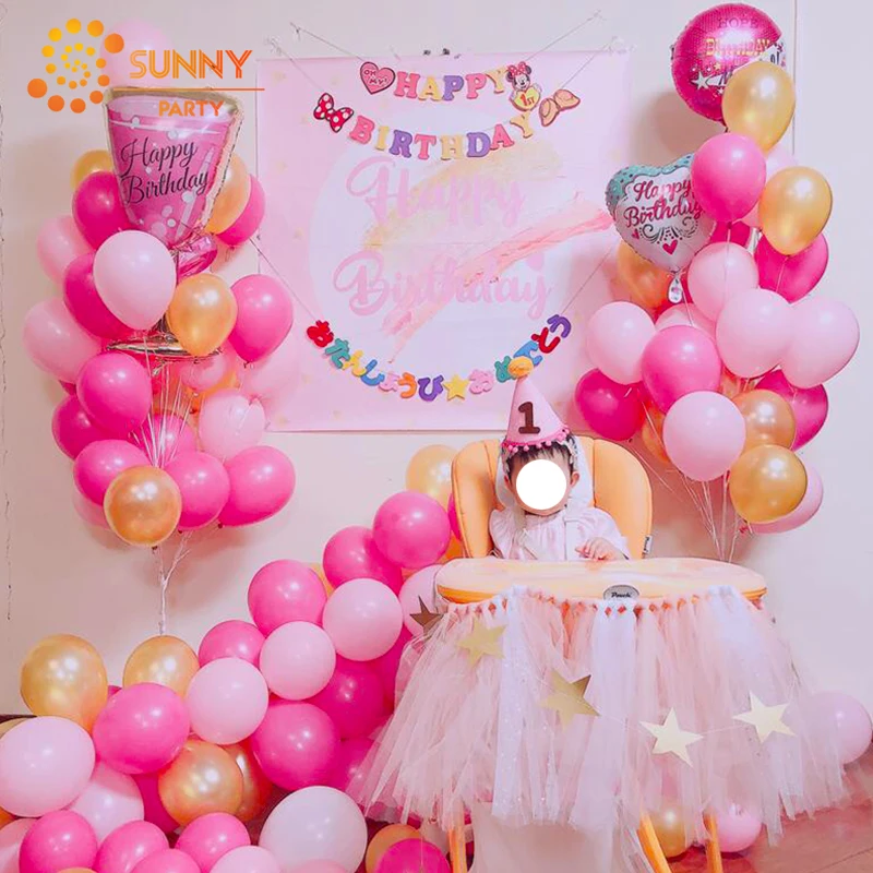 Розовый тематический праздничный декор милый фламинго единорог звезда фольга