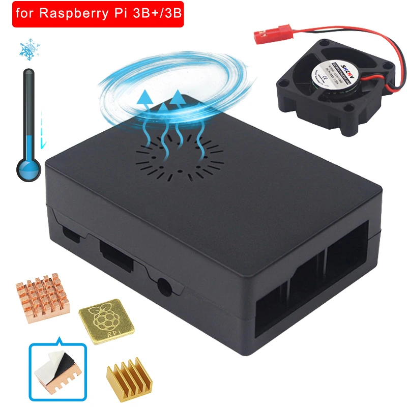 Чехол для Raspberry Pi 3 чехол из АБС-пластика корпус + охлаждающий вентилятор шт.