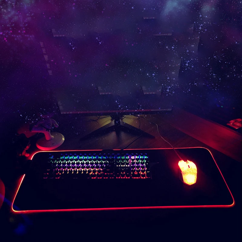 RGB светящийся игровой коврик для мыши цветной Большой USB светодиодный