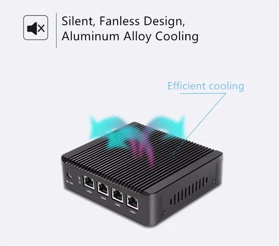 Pfsense мини ПК intel Celeron J1900 VGA часы собака брандмауэр промышленный безвентиляторный мини ПК 4* RJ45 1000 Мбит/с мульти LAN