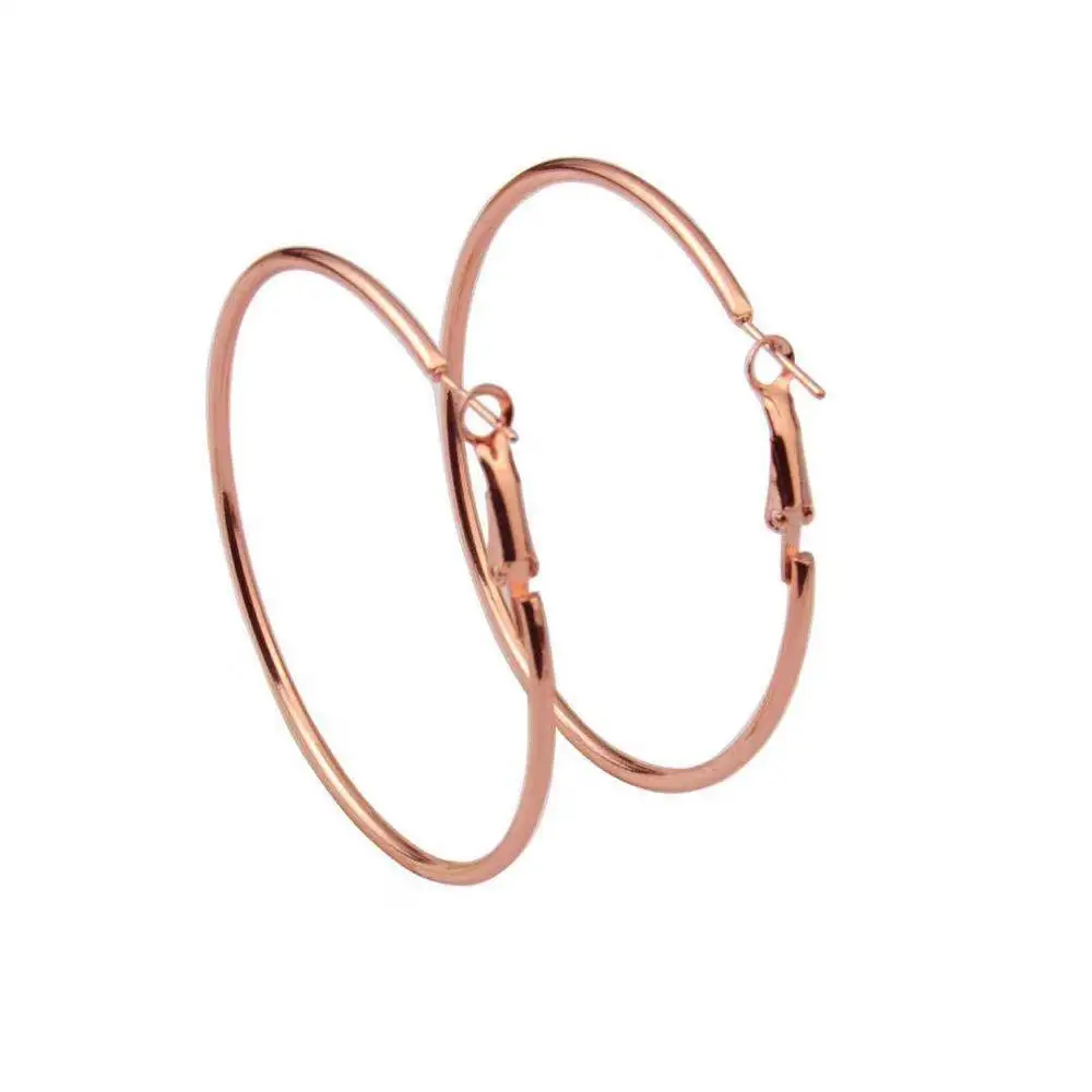 Новая мода Серебряный Золотой Розовый золотой цвет большие серьги обручи