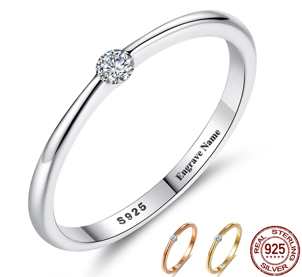 

Sterling Silver Rings for Women Cute Zircon Round Geometric 925 Silver Wedding Ring Fine Jewelry Minimalist Gift diamond ring