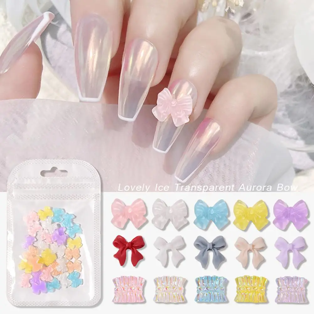 

30Pcs/Set Nail Bow Rhinestone Easy to Stick 3D Resin DIY Manicure Butterfly Rhinestones Ornaments Cute Manicure Accessories