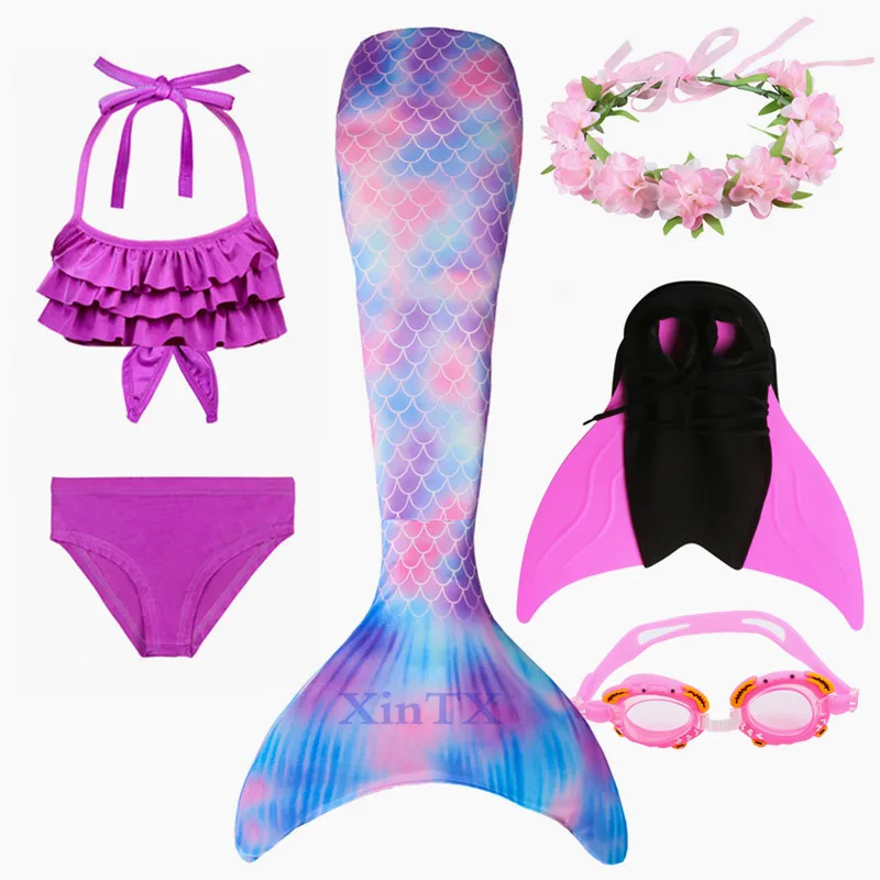 Новый детский купальный комплект бикини с хвостом русалки можно добавить