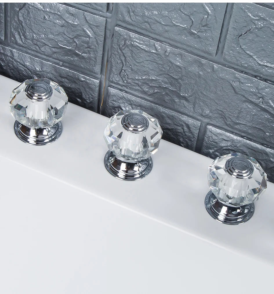 Латунный Смеситель для массажной ванны с хрустальной ручкой кран холодной и