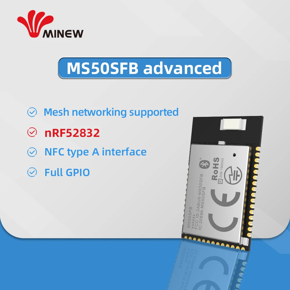 Беспроводной радиочастотный модуль nRF52832 2 4 ГГц Minew MS50SFB Ble 5 0 приемник передатчик