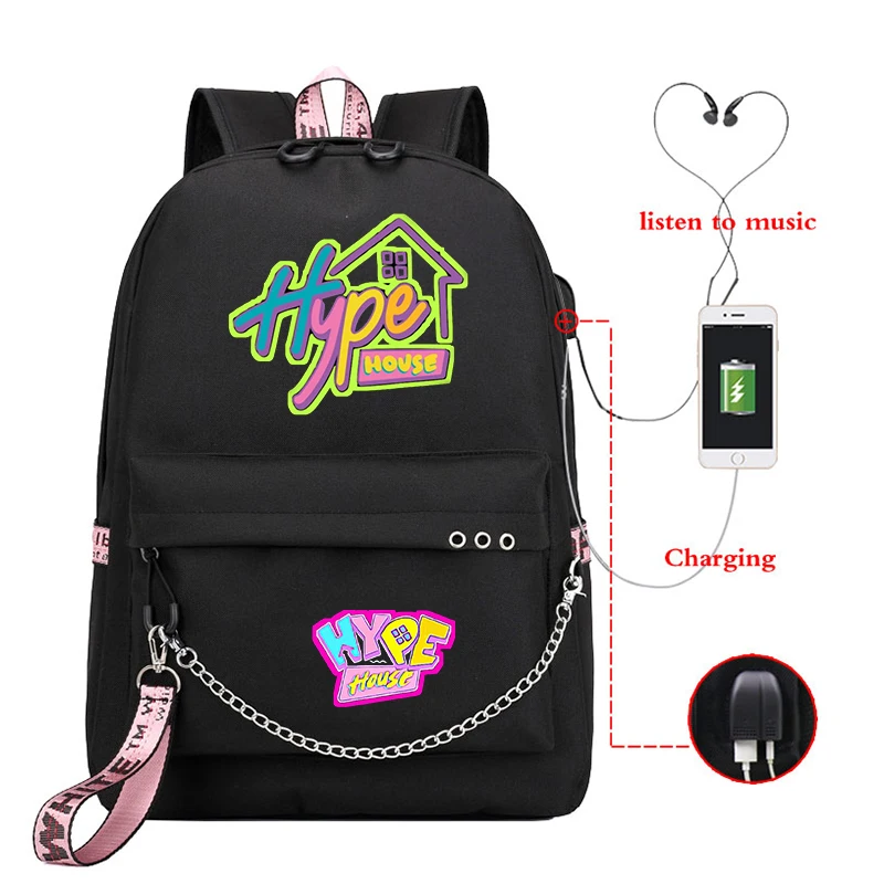 

Зарядка через USB рюкзак ажиотаж дом Mochila для студентов USB дизайн книжные сумки студенты рюкзак на каждый день обратно в школу подарок