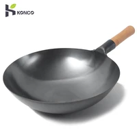 konco iron wok traditional hand hammered iron wokchinese cooking pot general use for gas and induction cooker
