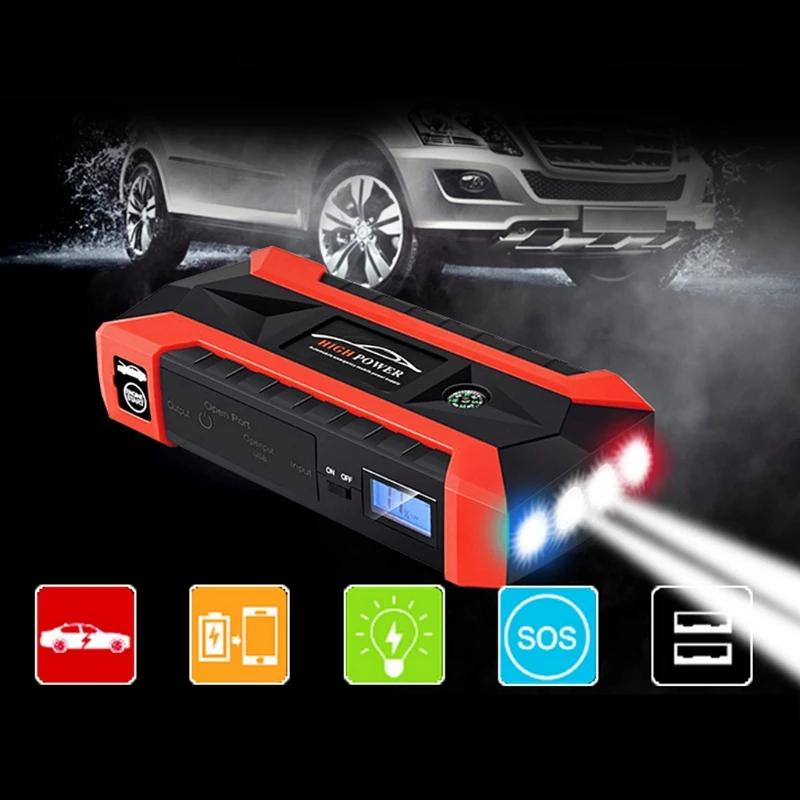 89800 мАч 4 USB портативный автомобильный пусковое устройство зарядное устройство Банк мощности U1JF