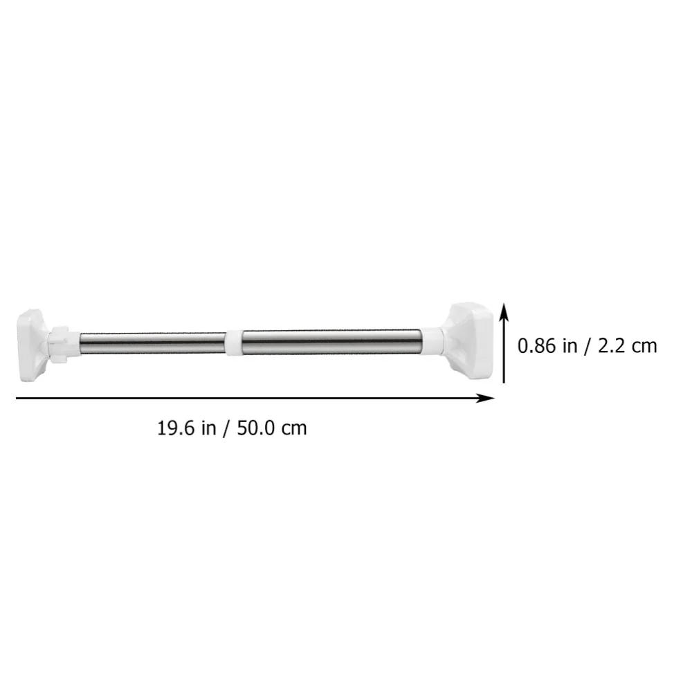 

1PC Stainless Steel Curtain Pole Telescopic Drying Clothes Rod (Silver White)