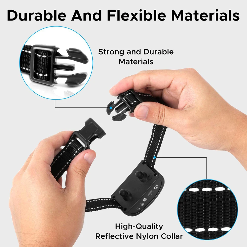 

Pet Dog Anti Bark Collar Control USB Rechargeable Stop Barking Pet Dog Ultrasonic Training Collars barking control collar