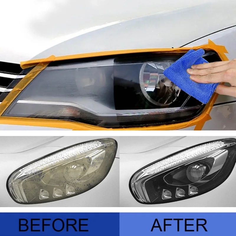 Car Headlight Care Scratch Remover Auto Head Light Polishing Refurbishment Fluid Repair Cleaning Agent Sponge 50ML/30ML/20ML