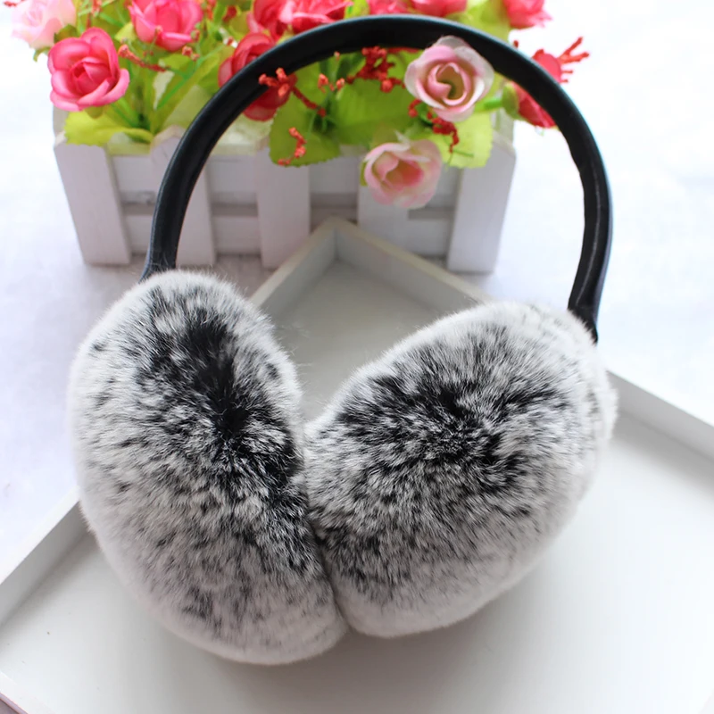 Женские и российские зимние наушники из 100% натурального меха кролика рекс теплые