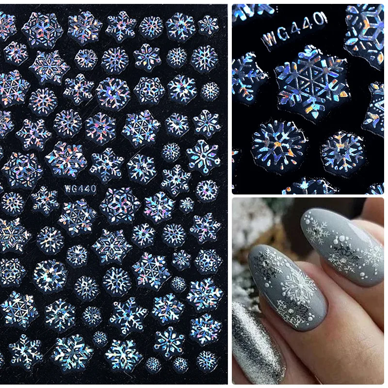 Winter Xmas 3D Nail Sticker Christmas Elk Santa Snowflake Rabbit Cartoon Slider Design Polish Nails Decals Art DIY Decor | Красота и