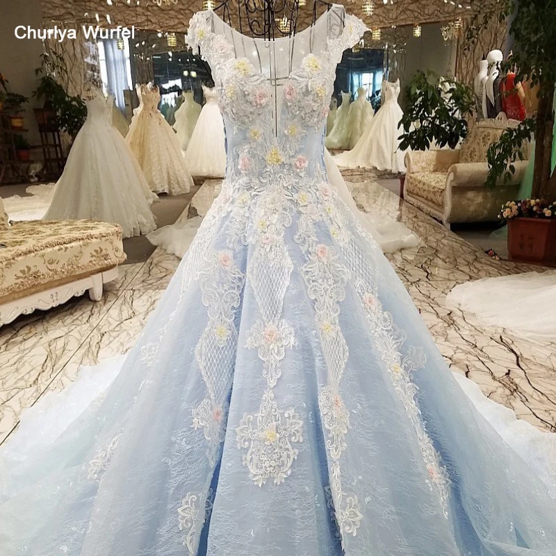 LS00413-1 красивые когда-либо довольно симпатичные синие кружевные цветы вечернее