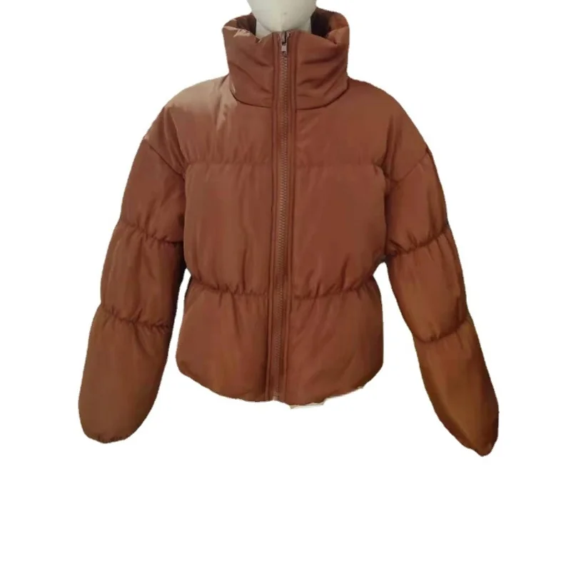 Parka Short Solid Female Jacket Zipper Stand-up Collar Slim Women's Coat Loose Casual Parka Coat 2021 Warm Winter New Fashion