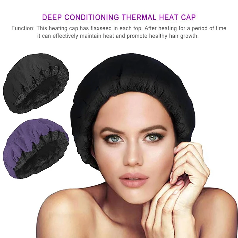 

AD-Deep Conditioning Heat Steam Cap Microwavable Micro-Hair Cap Hair Thermal Treatment Cap for Styling Tools