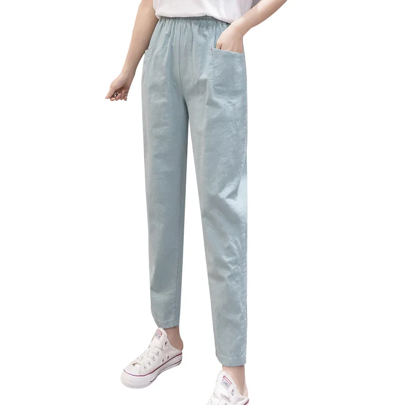 

New Nine-point pants Spring Summer Thin Section loose Casual pants Female breathable Cotton Trousers explosion models feet pants