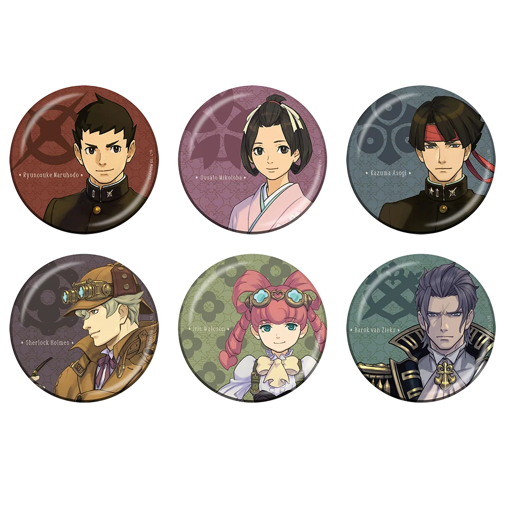 Gyakuten Saiban 2 Game Badge Ace Attorney Ryunosuke Naruhodo Metal Brooch Pin |