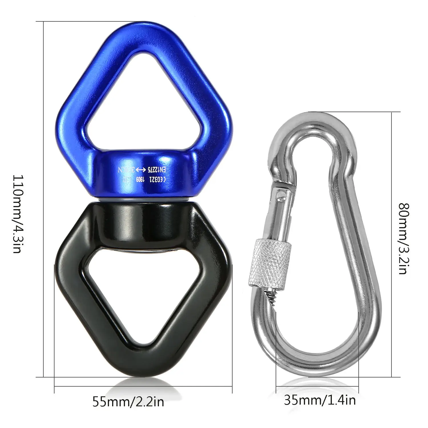 

35KN 8-Shaped Descender 25KN Climbing Carabiner Camping Hook Device Set Hanging Kit Climbing Accessories Camping Equipment