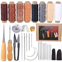 lmdz leather sewing leather working tool kit repair kit leather crafting leather needle waxed thread prong punch drilling awl