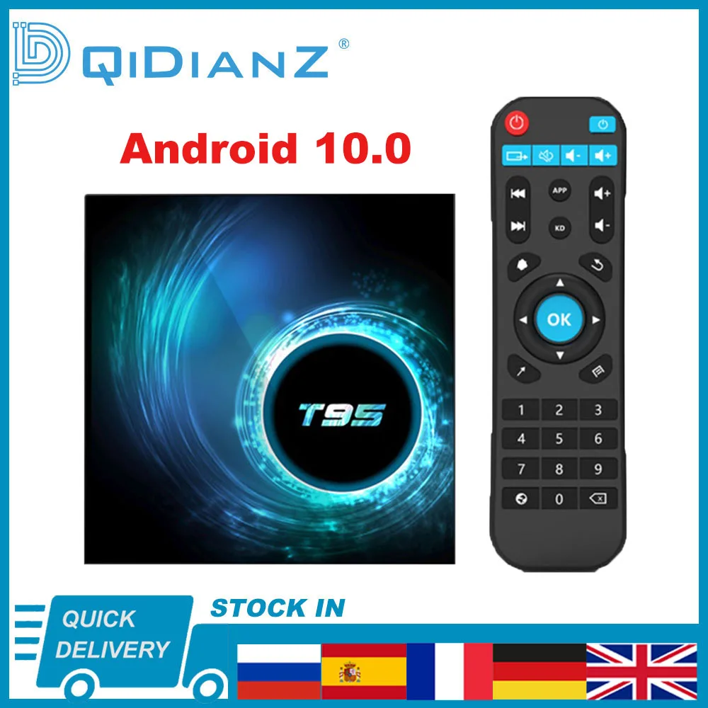 Приставка Смарт ТВ T95 Android 10 0 4k 1080P HDR Allwinner H616 4 ядра 2 ГГц Wi Fi + 64 ГБ|ТВ-приставки и
