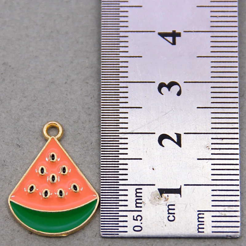 6 шт./лот милые эмалевые подвески для сережек ожерелье фрукты Клубника арбуз