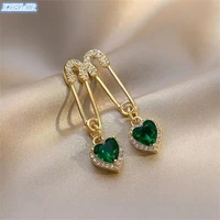 kshmir korean fashion design love pin earrings set with diamond crystal earrings simple personality trend earrings