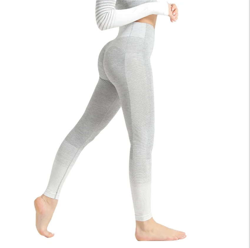 

New quick-drying fitness pants women's yoga pants, knitted high-stretch tight-fitting sports hip-lifting yoga pants DS63