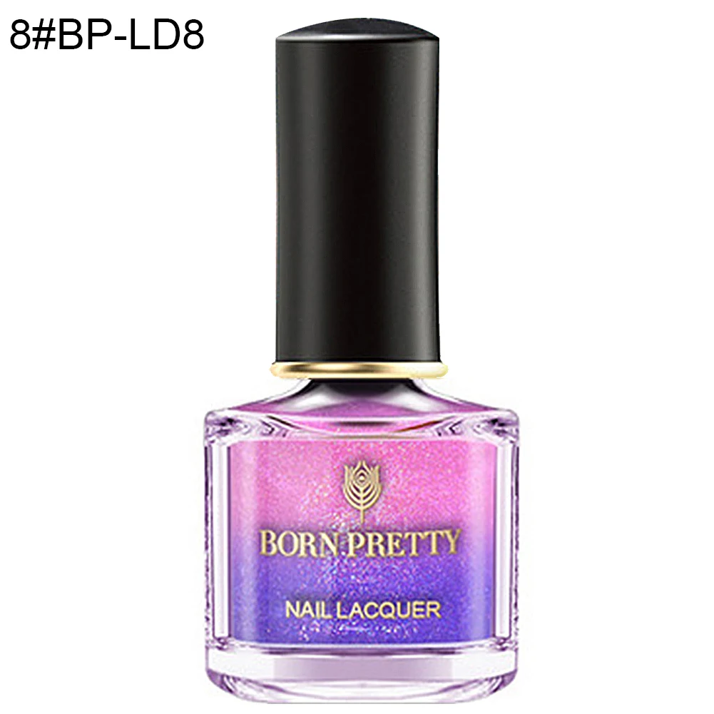 BORNPRETTY Температура Цвет изменить градиент блестящие, дизайн ногтей Гель-лак для декора ногтей Лаки, быстро сохнут, дизайнерские украшения