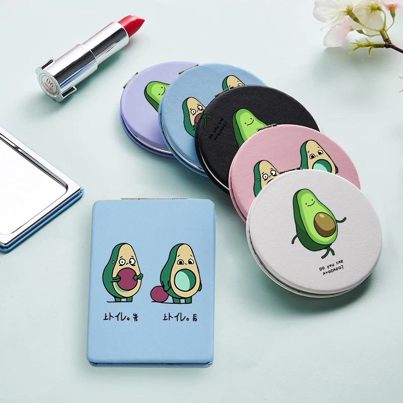 Роскошные Мини зеркала для макияжа с принтом авокадо 2 лицами девушек
