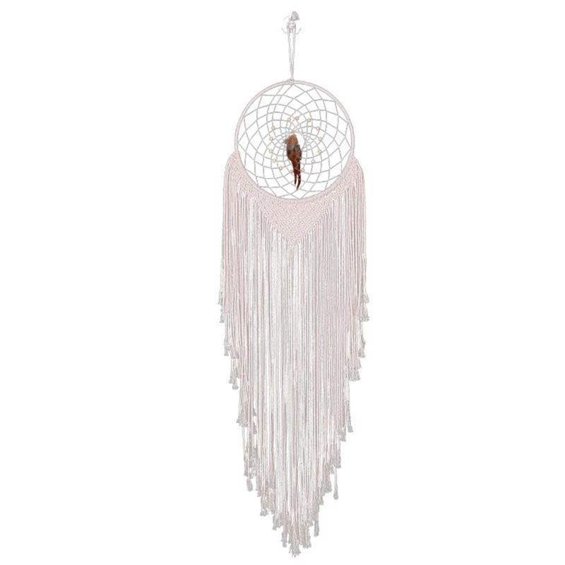 

Handmade Dream Catcher Net with Feathers Wall Hanging Dreamcatcher Craft Gift Christmas Decoration for Home - 96cm