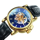 Часы наручные WINNER женские механические, роскошные классические брендовые элегантные, с скелетом