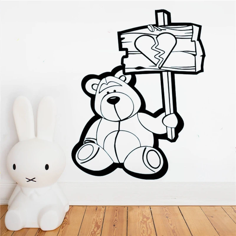 

Vinyl Bear wall decal for Boy and girl Bedroom decals waterproof Nursery decor Trendy sticker Baby room decal decoration HQ454