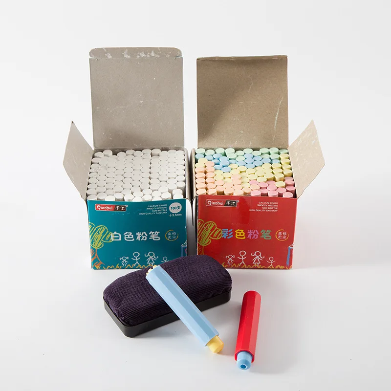 Учитель инструмент для написания белый мел Цветной пыли беспылевых Мел черно