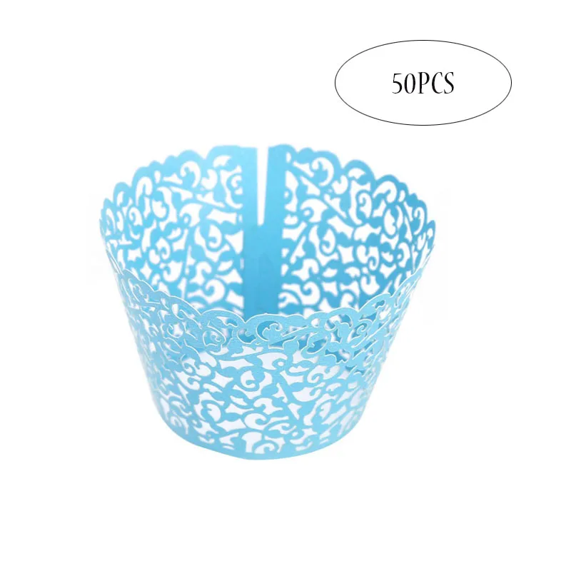 50 шт. лазерная резка топпер для торта жемчужная бумажная упаковка тортов детей