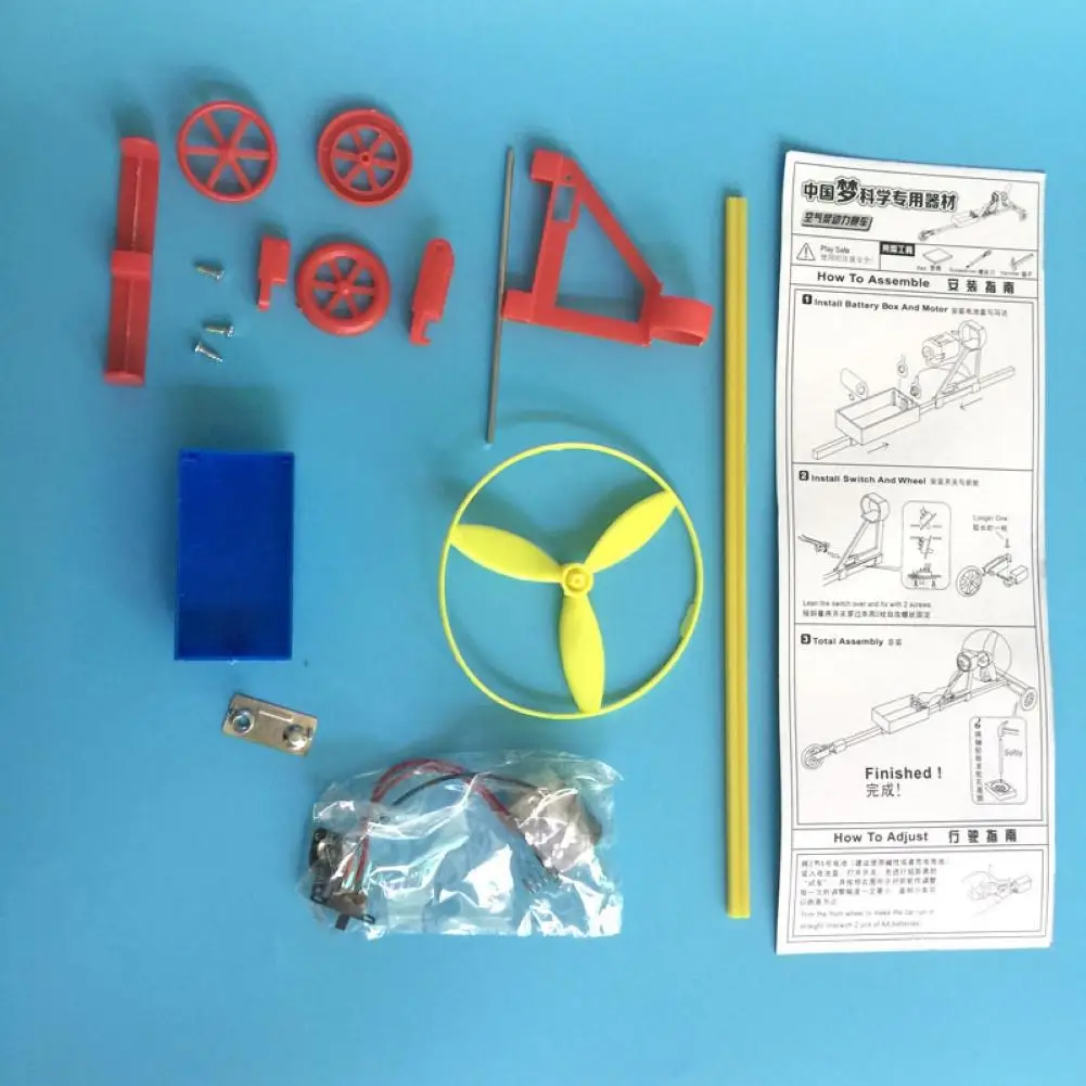 

Kids DIY Assembly Air Propeller Electric Racing Car Model Physics Education Toy