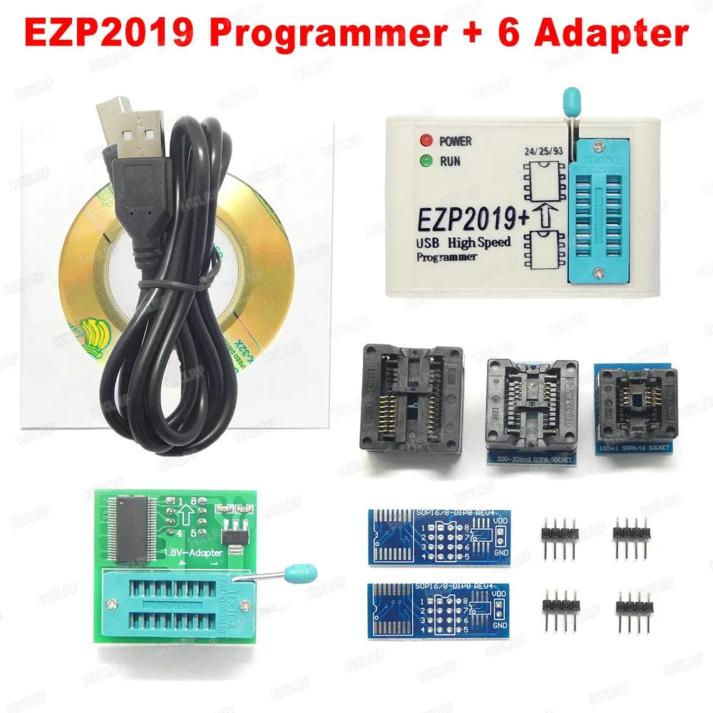 6 adapters EZP2019 высокоскоростной USB SPI программист лучше, чем EZP2013 EZP2010 2011 поддержка 24 25 93 EEPROM флэш-биос - Цвет: 6 adapters