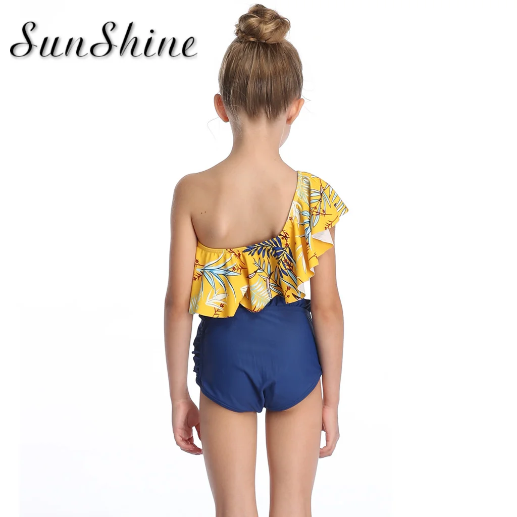 Купальник для маленьких девочек монокини с принтом и чашками пуш-ап комплекты