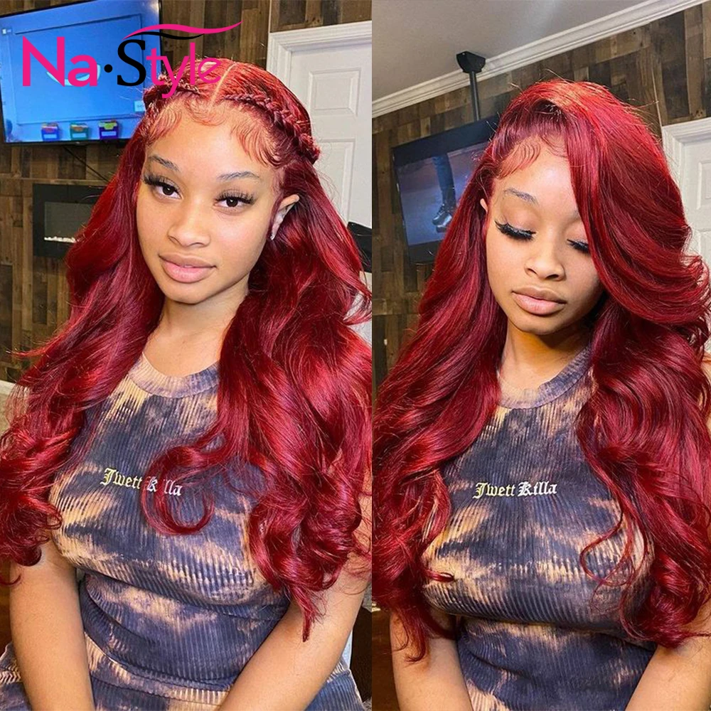 Парик из цветных человеческих волос для черных женщин бордовый парик на сетке с
