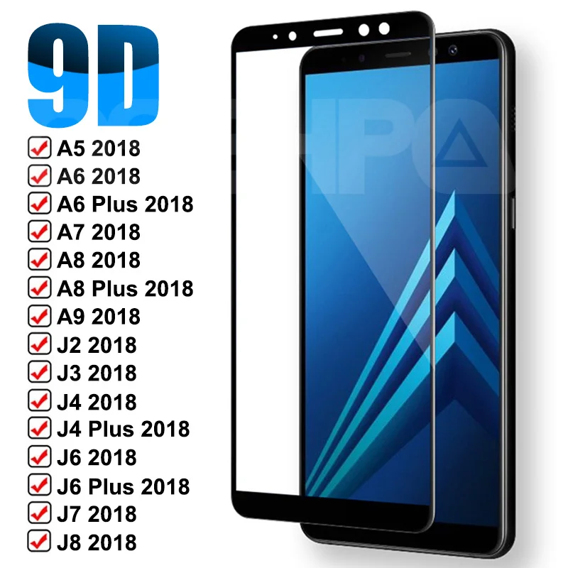9D Защитное стекло для Samsung Galaxy A6 A8 J4 J6 Plus 2018 защита экрана из закаленного стекла A5 A7