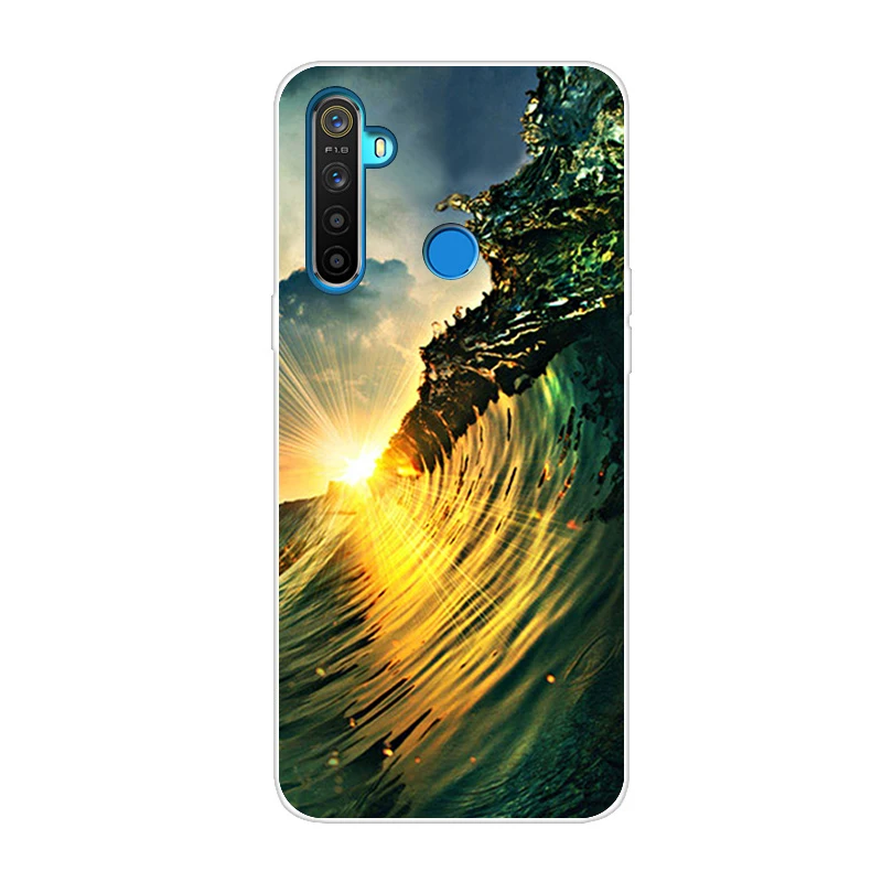 Фиолетовый Силиконовый чехол для OPPO Realme 5 чехол милый Тигр мягкий ТПУ чехол для OPPO Realme Q задний Чехол Realme 5 Pro чехол для телефона s Capa - Цвет: Фиолетовый