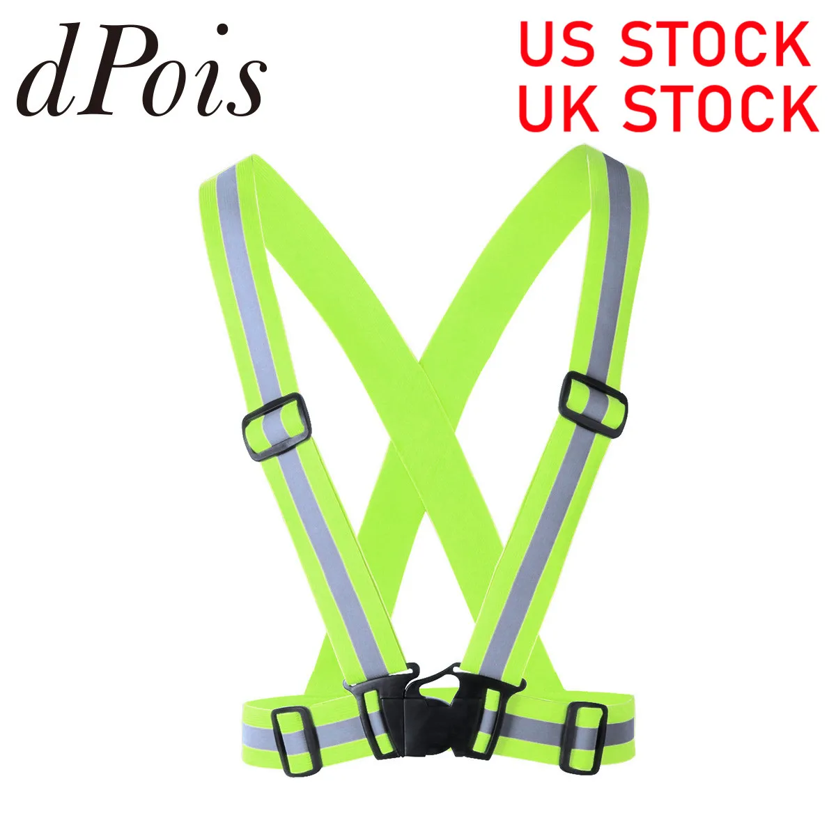 

Светоотражающий защитный жилет в стиле унисекс, высокая видимость, эластичный флуоресцентный уличный светоотражающий жилет, пояс для ночн...