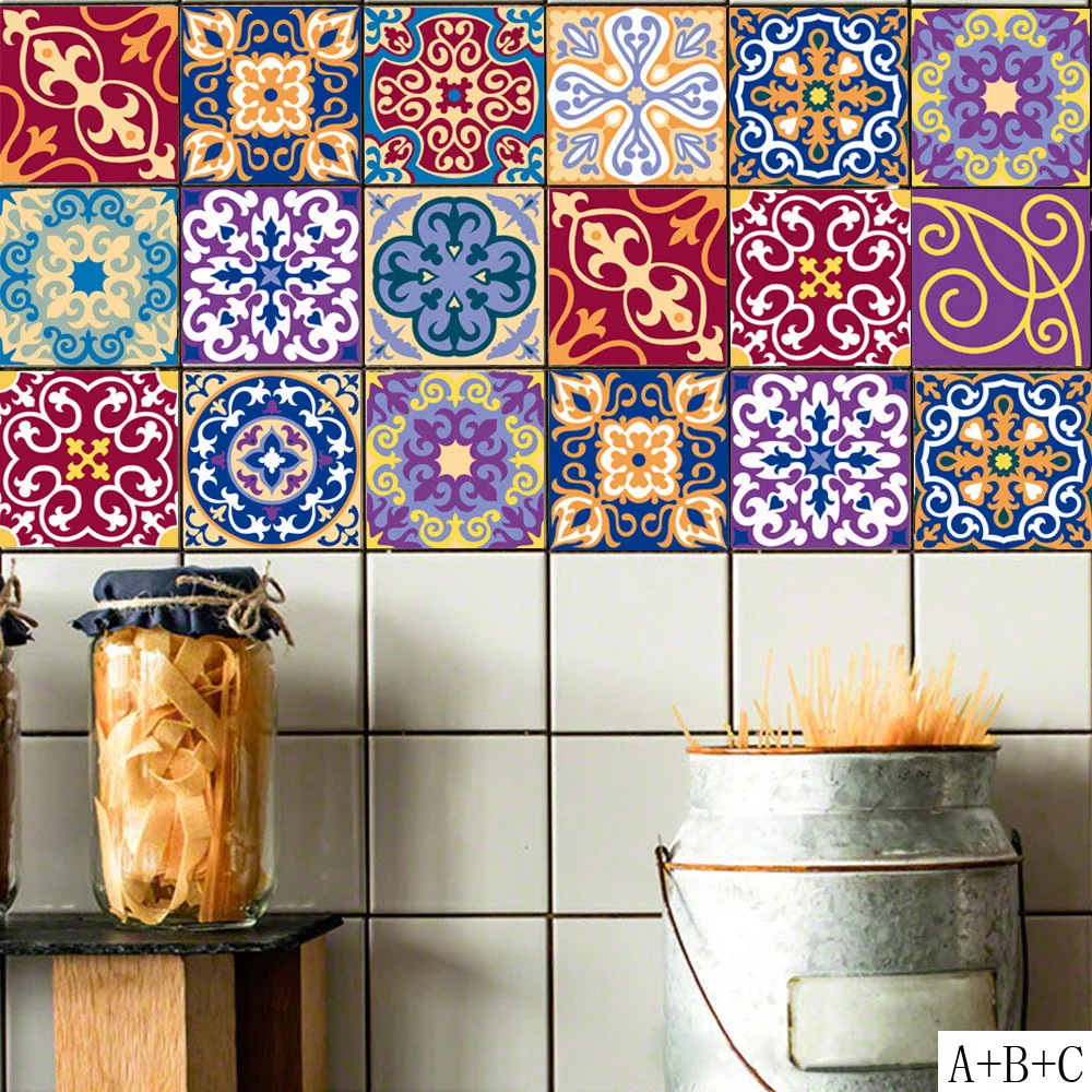 

Combine Any Combination of Tile Stickers Ink and Color Wall Stickers FOR Home Living Room Bedroom Kitchen Decoration