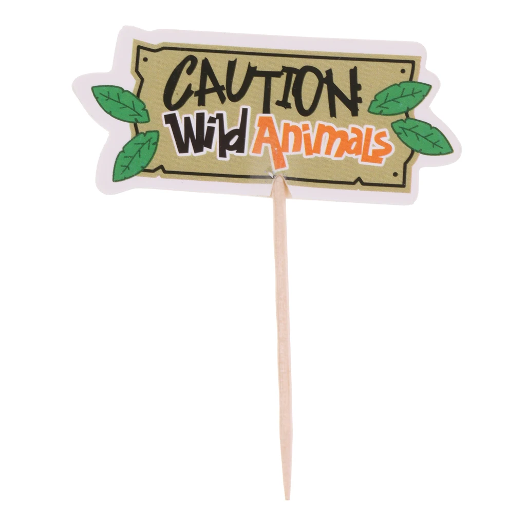 24 шт. Топпер дизайн диких животных Лев/Жираф/тигр/Зебра/обезьяна/Слон/леопард для