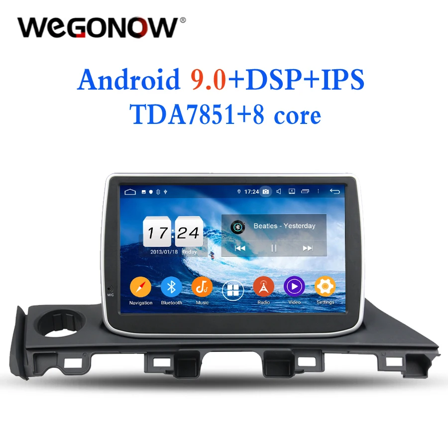 Ips 1DIN Android 9 0 Восьмиядерный 4 Гб ОЗУ для Mazda 6 Atenza 2016 2017 автомобильный dvd плеер Стерео