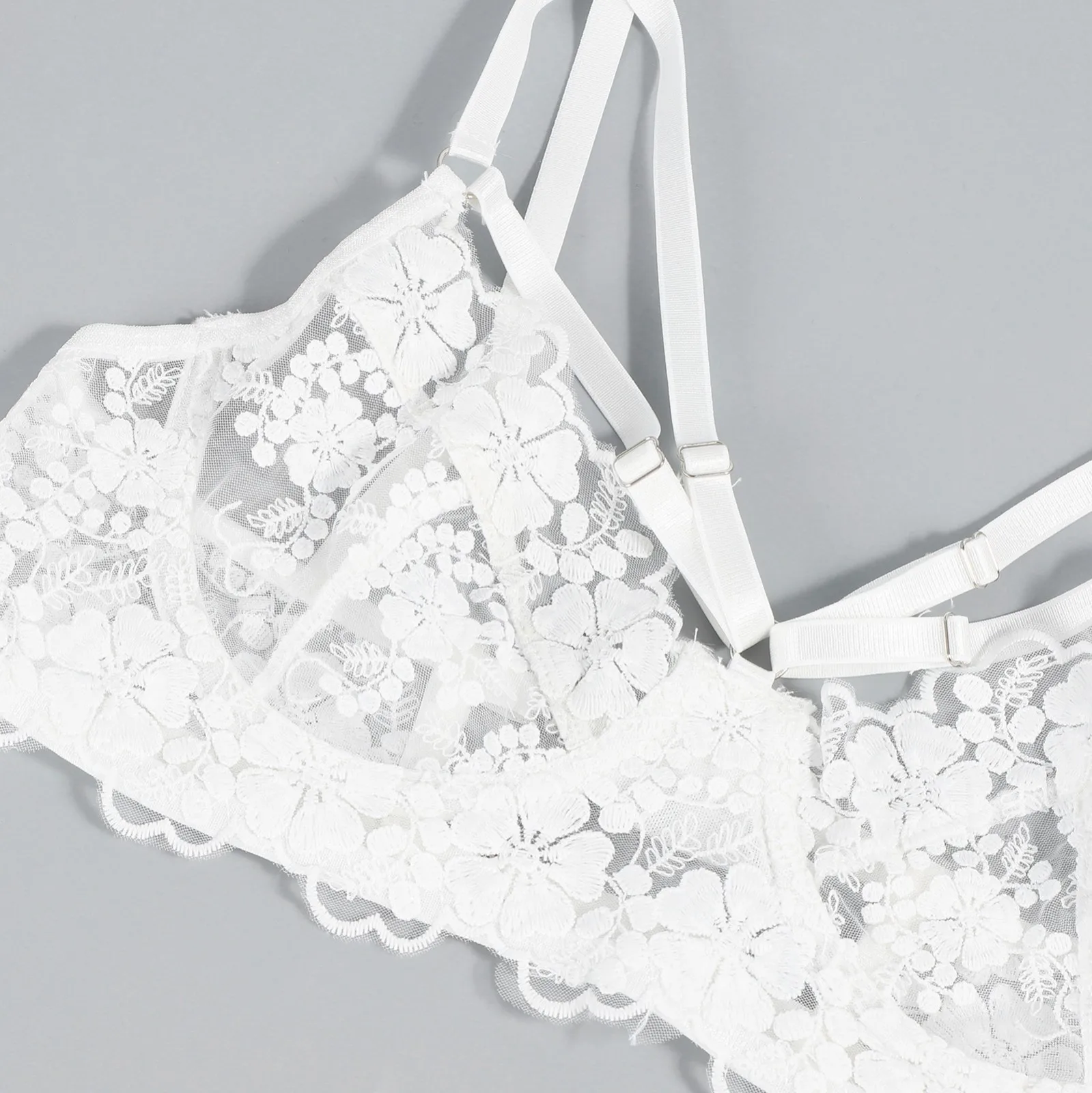 

Sexy Underwear Set Steel Ring Bra Embroidery Sexy Lingerie G-string Panties Erotic Lingerie Set Women's Bra Garter Brief Sets