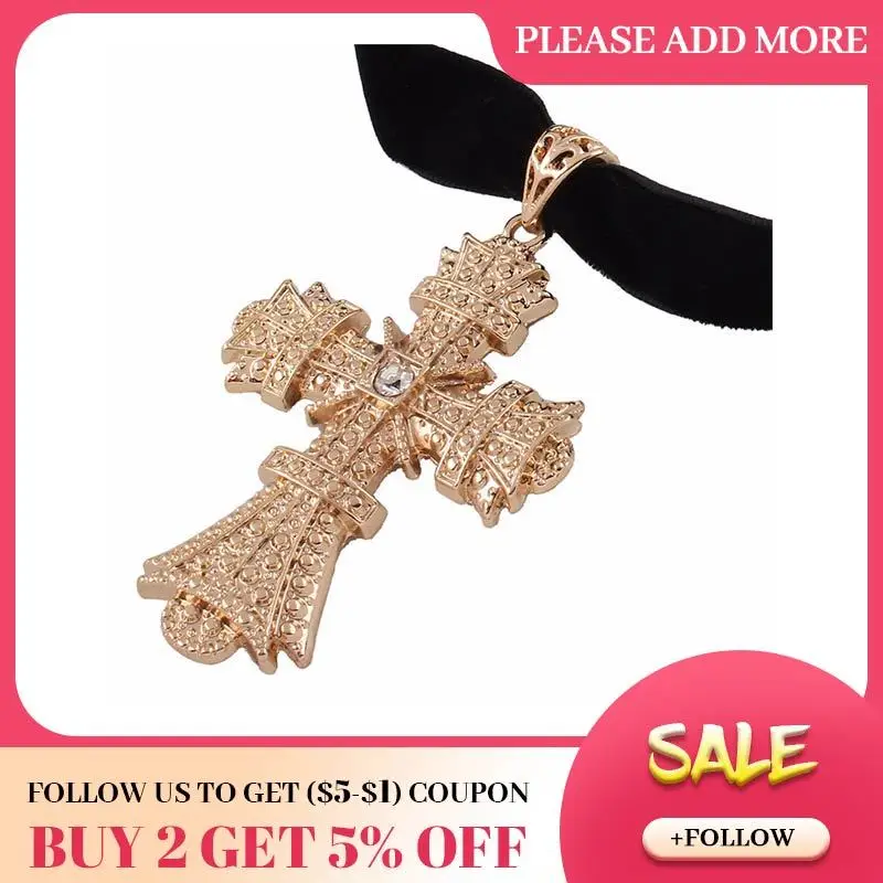 Женское черное ожерелье чокер JOUVAL бархатные металлические подвески в виде