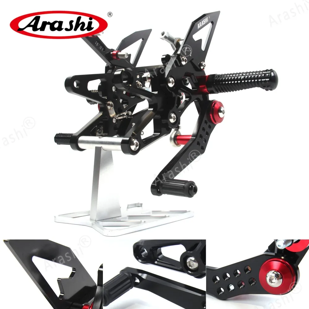 ARASHI CNC Регулируемые подножки для TRIUMPH DAYTONA 675 675R 2013- подножки Rider Rearset алюминий золото